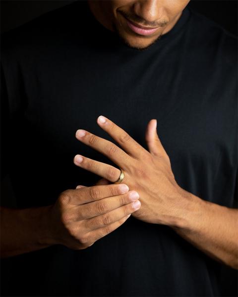 6 mm Titanring mit Silber- und Gold-Finish - Duplus Silver Gold